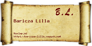 Baricza Lilla névjegykártya
